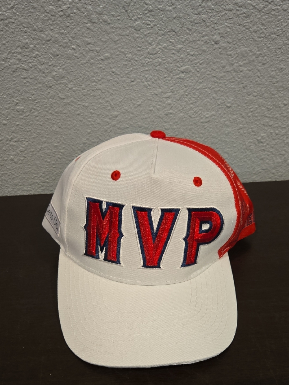 White & Red Angels MVP Embroidered Baseball Cap
